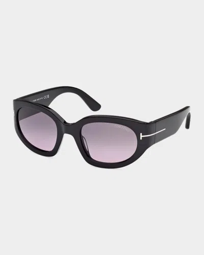 Tom Ford Arizona 53mm Gradient Rectangular Sunglasses In Pink