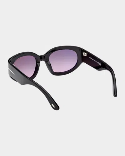 Tom Ford Arizona 53mm Gradient Rectangular Sunglasses In Pink