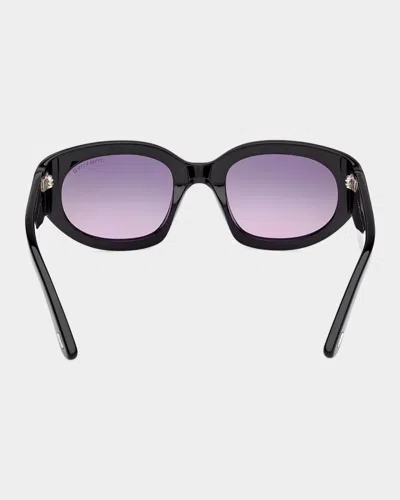 Tom Ford Arizona 53mm Gradient Rectangular Sunglasses In Pink