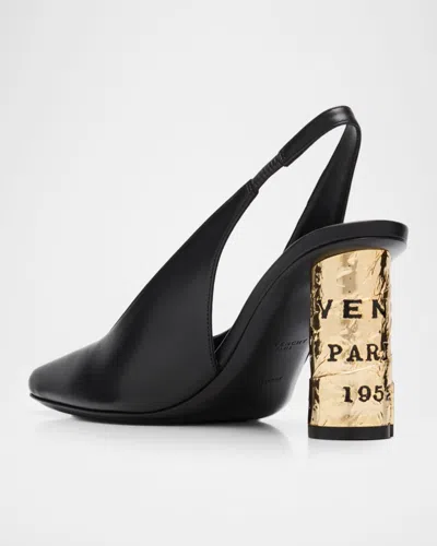 Givenchy Tape 85 Leather Slingback Pumps In Black