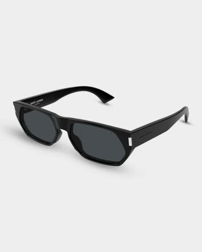 Saint Laurent Men's 59mm Rectangular Sunglasses In Purple