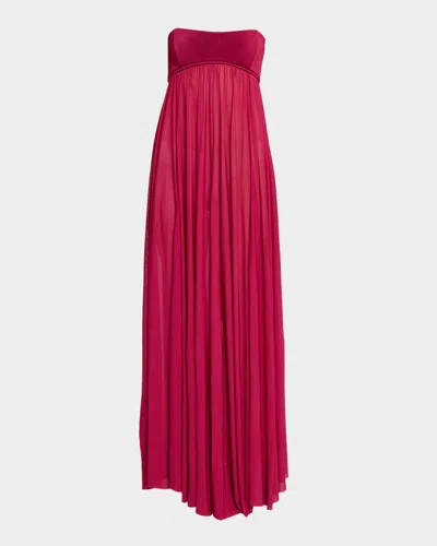 Zimmermann Strapless Gathered Jersey Gown In Multi