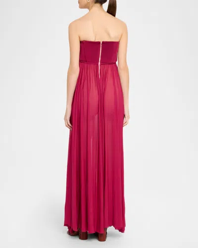 Zimmermann Strapless Gathered Jersey Gown In Multi