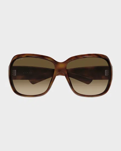 Gucci Eyewear Oversized Frame Sunglasses In Brown