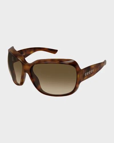 Gucci Eyewear Oversized Frame Sunglasses In Brown