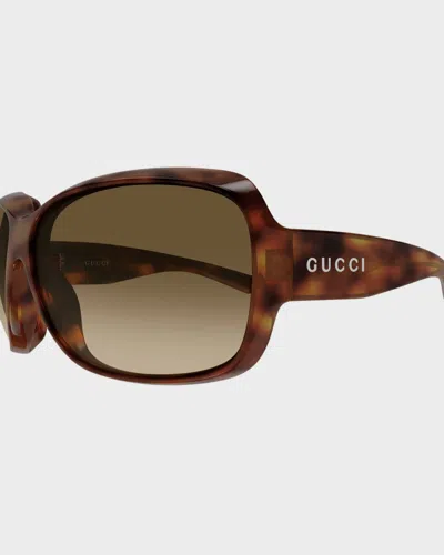 Gucci Eyewear Oversized Frame Sunglasses In Brown