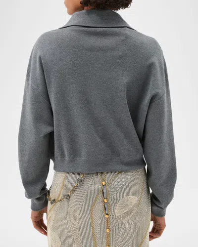 Versace Suede Patchwork Zip Jacket In Multi