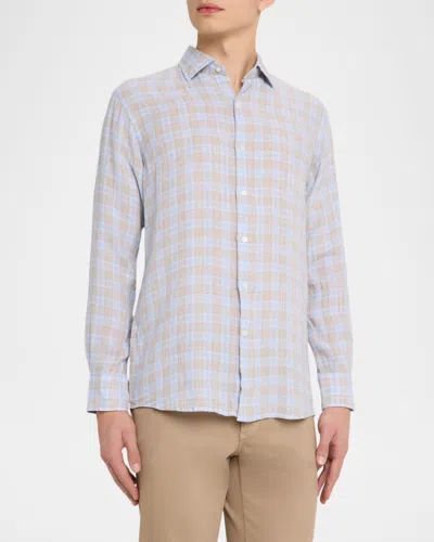 Peter Millar Milo Check-pattern Shirt In Blue