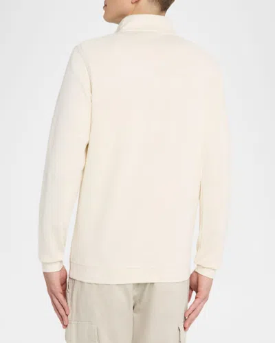 Peter Millar Crown Comfort Stripe Pullover Sweater In White