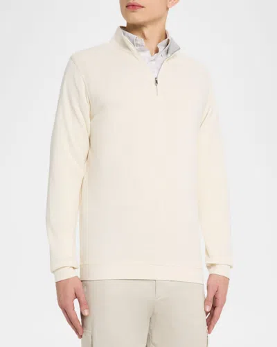 Peter Millar Crown Comfort Stripe Pullover Sweater In White