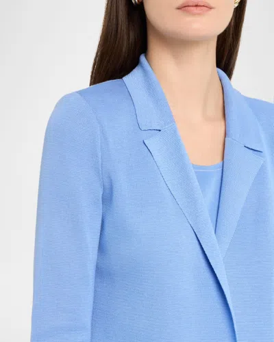 Misook Belted Wrap-front Knit Jacket In Green