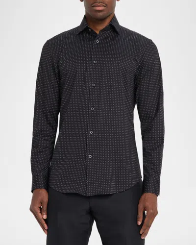 Bugatchi Devon Ooohcotton® Micro Dot Print Button-up Shirt In Neutral