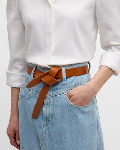 Isabel Marant Lecce Leather Pull-through Belt In Orange