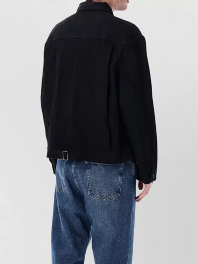 Studio Nicholson Short Coat Front Pockets Collared Design In Black