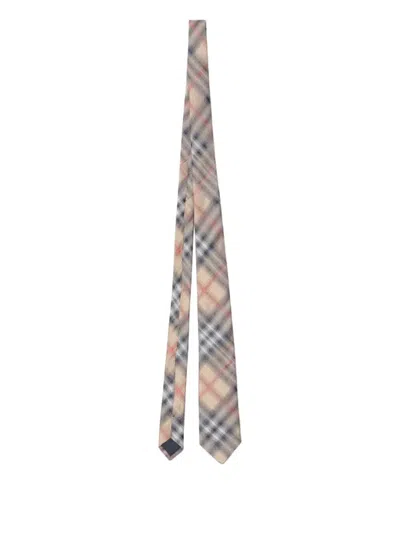 Burberry Check Silk Tie In Multi