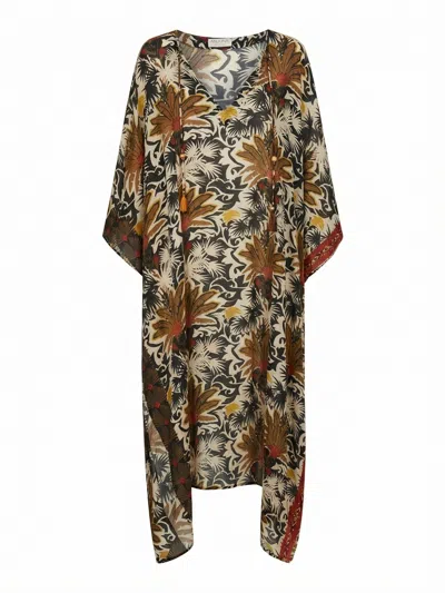 Anjuna Floral-print Drawstring Kaftan In Multi