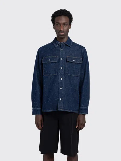 Minimum Albert Flecked-texture Shirt In Blue