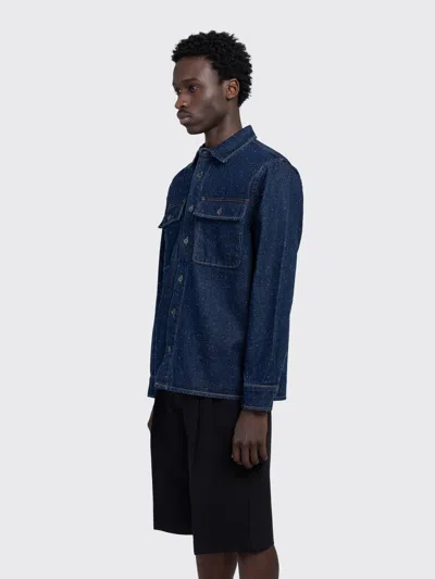 Minimum Albert Flecked-texture Shirt In Blue