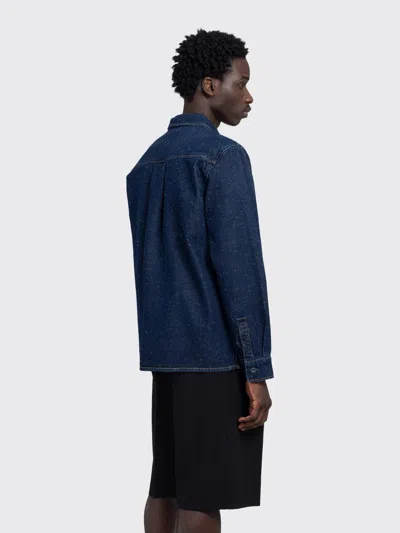 Minimum Albert Flecked-texture Shirt In Blue