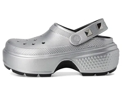 Crocs Stomp Clogs Slippers Silver : In Gray