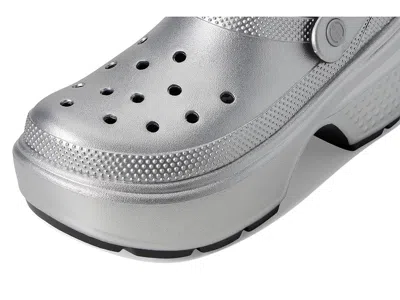 Crocs Stomp Clogs Slippers Silver : In Gray