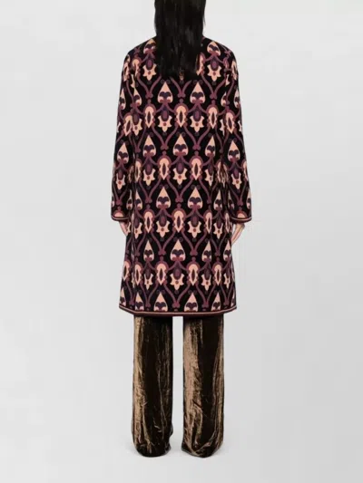 Etro Jacquard Jacket Contrast Trim Geometric Motif In Multi