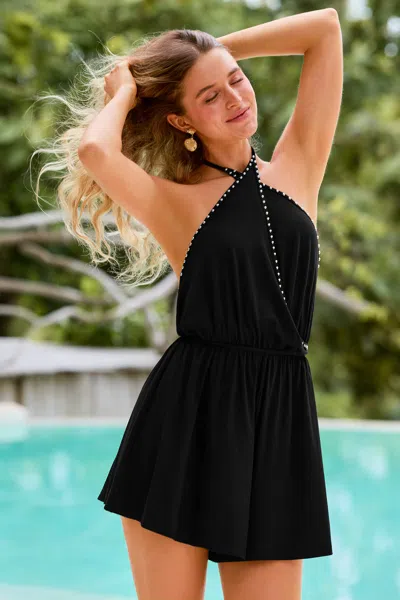 Cupshe Over It Black Romper In Black