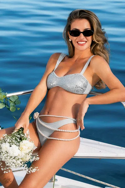 Cupshe Sequin Diva Silver Bikini Set In Multi