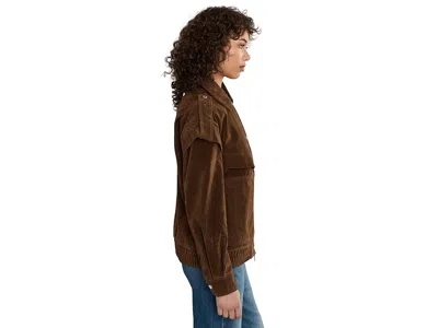 Avec Les Filles Collared Bomber With Patch Pockets In Brown