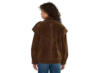 Avec Les Filles Collared Bomber With Patch Pockets In Brown