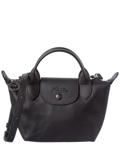 Longchamp Le Pliage Xtra S Leather Bag With Shoulder Strap In Schwarz
