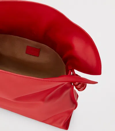 Loewe Flamenco Medium Leather Clutch In Red