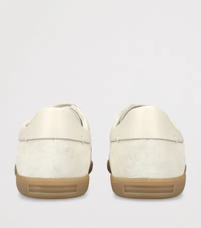 Zegna 232 Low Top Suede Sneakers Rubber Sole In White