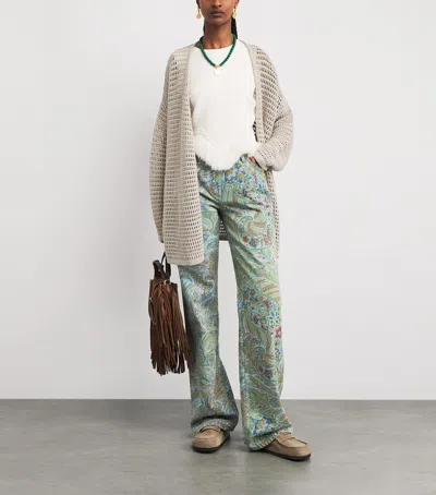 Etro Paisley-print Flared Jeans In Blue