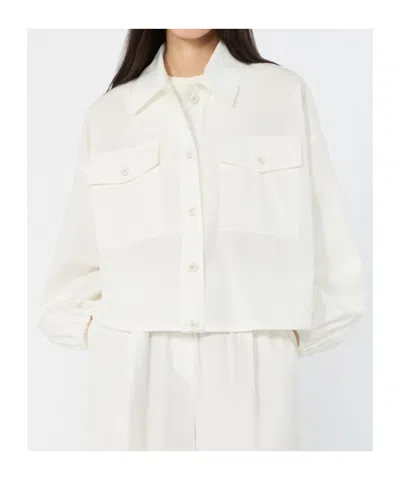 Weekend Max Mara Oversized Jacket In Cotton Poplin In White