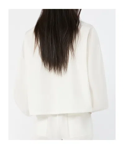 Weekend Max Mara Oversized Jacket In Cotton Poplin In White