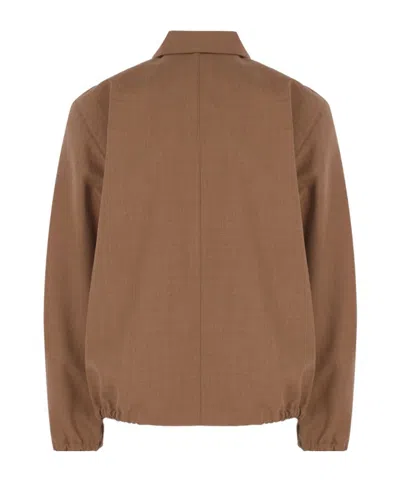 Auralee Wool Zipper Short Casual Jacket In Pattern