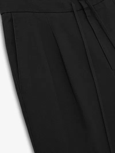 Essentials Drawstring Pleated Trousers In Green