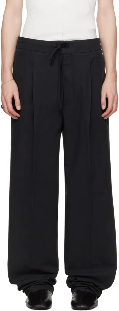 Essentials Drawstring Pleated Trousers In Green