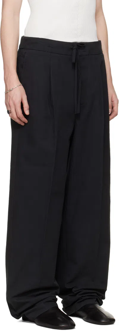 Essentials Drawstring Pleated Trousers In Green