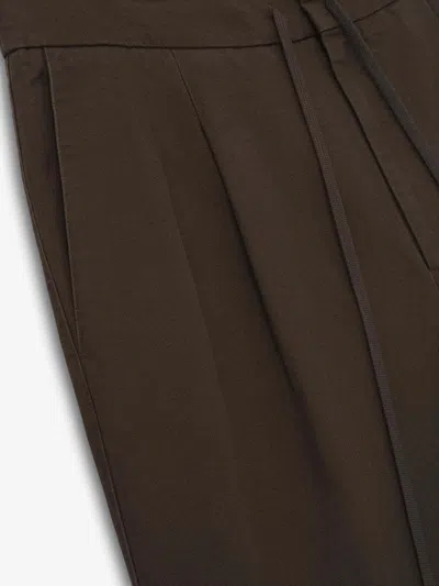 Essentials Drawstring Casual Pants In Brown