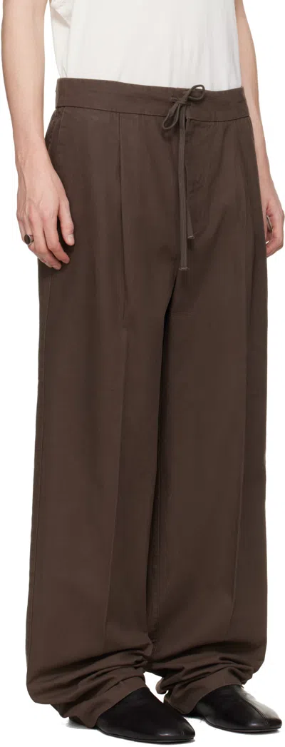 Essentials Drawstring Casual Pants In Brown