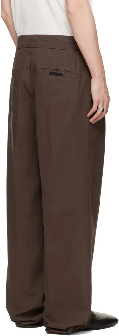 Essentials Drawstring Casual Pants In Brown