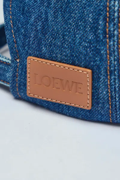Loewe Logo Embroidery Denim Baseball Cap In Blue