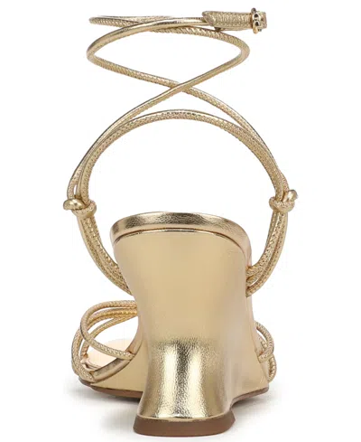 Sam Edelman Daxton Ankle Strap Wedge Sandal In Gold