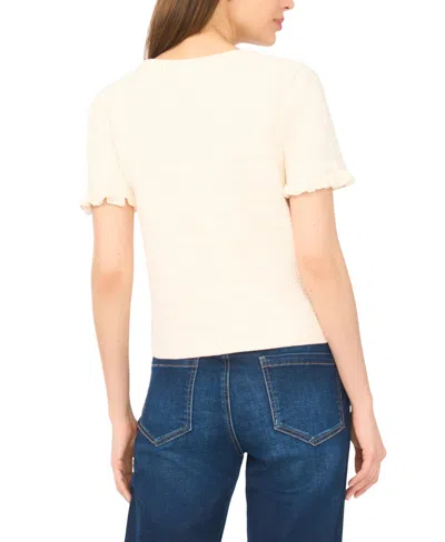 Cece Short Sleeve Sweater Jacket In Neutral