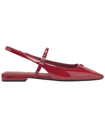Dkny Cairo Slingback Pointed Toe Mary Jane Flat In Red