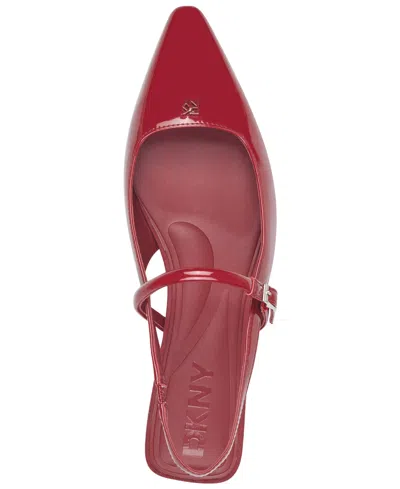 Dkny Cairo Slingback Pointed Toe Mary Jane Flat In Red