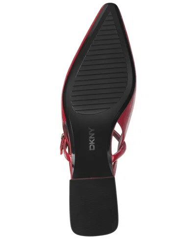 Dkny Cairo Slingback Pointed Toe Mary Jane Flat In Red
