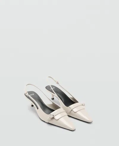 Mango Slingback Kitten Heel Pump In Sand